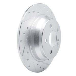 Mercedes-Benz SL500 Brake Rotor (1) - Rear Right - R1 Concepts - Drilled & Slotted - Silver - `03-`06